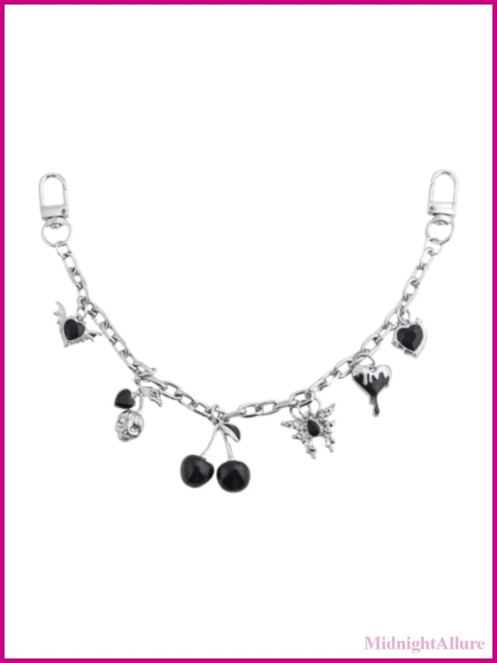 Gothic Cherry Bag Chain Charm Purse Charms Handbags Devil Skull Heart Y2K